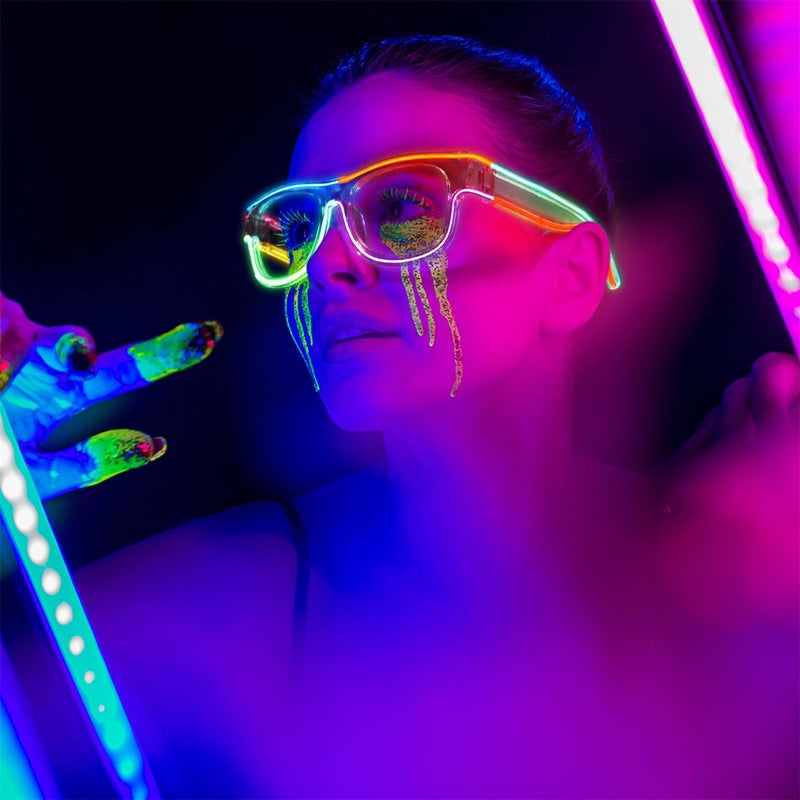 Xgood LED Glasses Multi-Color (8 Colors) Light Up Glasses w/o Wires Neon Glow Glasses for KTV, EDM, Rave Parties and Cosplay - Image 5